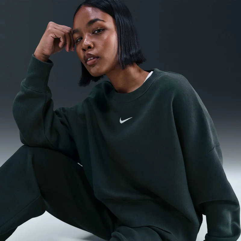 Nike Green Women's Sportswear Phoenix Fleece Sweatshirt for Women | Best Price UAE