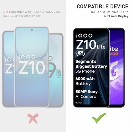 SupCares Tempered Glass for iQOO Z10 Lite and Vivo T4 Lite (6.74 Inch) With Installation Kit | Military-Grade Gorilla Screen Protector | Edge to Edge Coverage | Black - Image 2