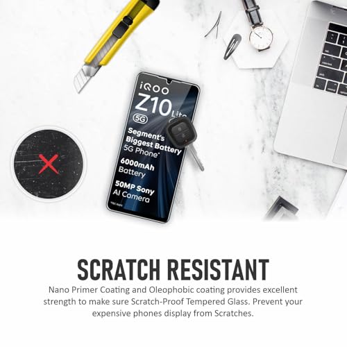 SupCares Tempered Glass for iQOO Z10 Lite and Vivo T4 Lite (6.74 Inch) With Installation Kit | Military-Grade Gorilla Screen Protector | Edge to Edge Coverage | Black - Image 5