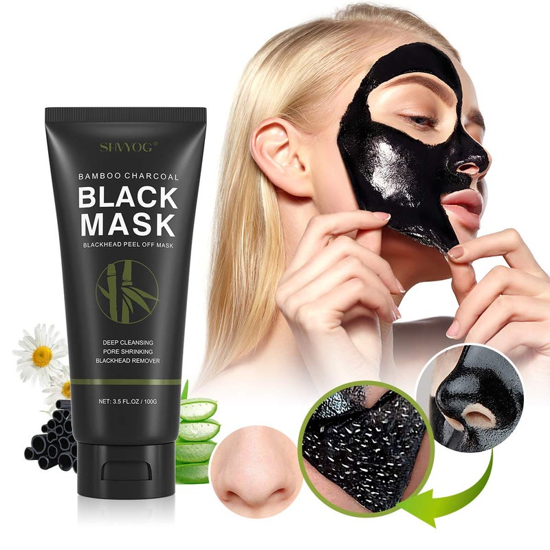 SHVYOG Blackhead Peel Off Face Mask, 3-in-1 Blackhead Remover Mask with Brush & Tea Tree Oil Serum, Charcoal Mask for Deep Cleansing Dirts, Pores, Skin Oil (100g+30ml) - Image 4