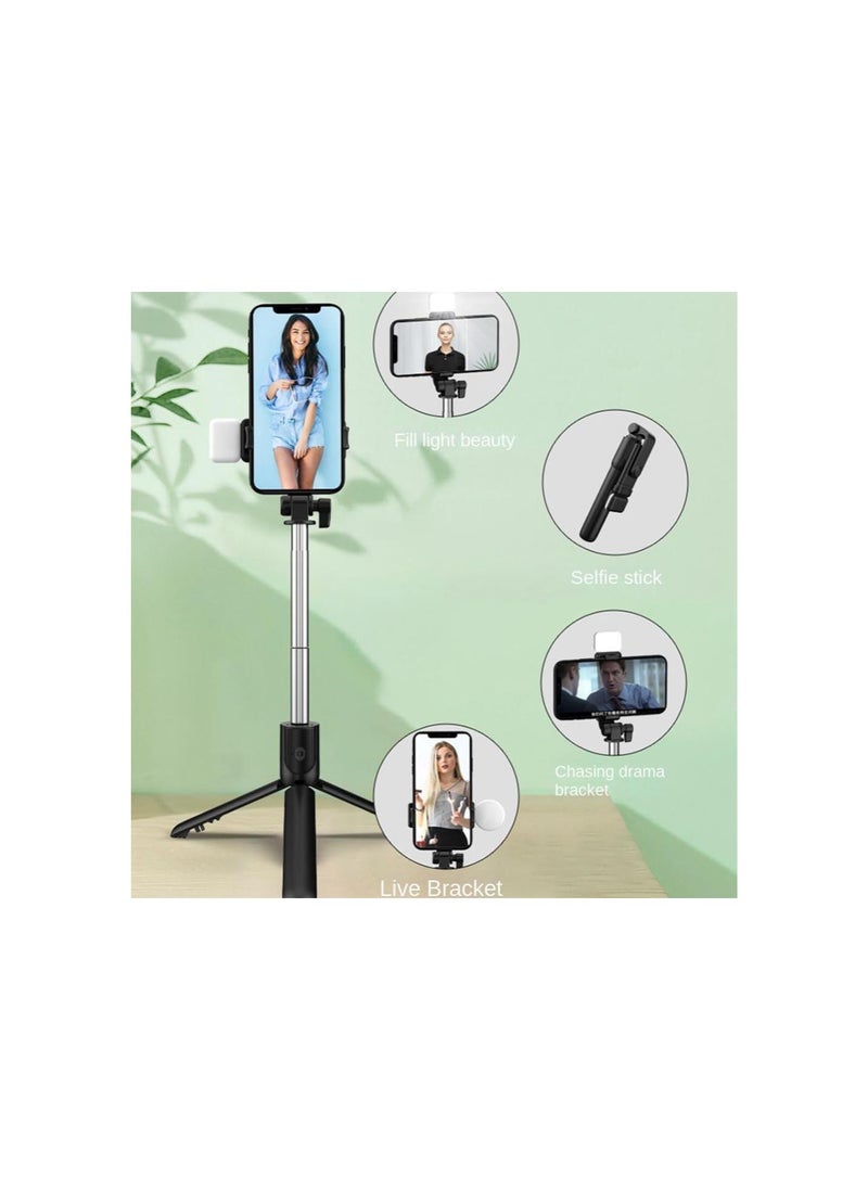 silvercnc - 6 in 1 Wireless Bluetooth Selfie Stick, Admissioni Selfie Stick, 360° Rotating Retractable Selfie Stick Tripod, Folding Integrated Tripod Phone Stand with Light (Blue) - Image 1