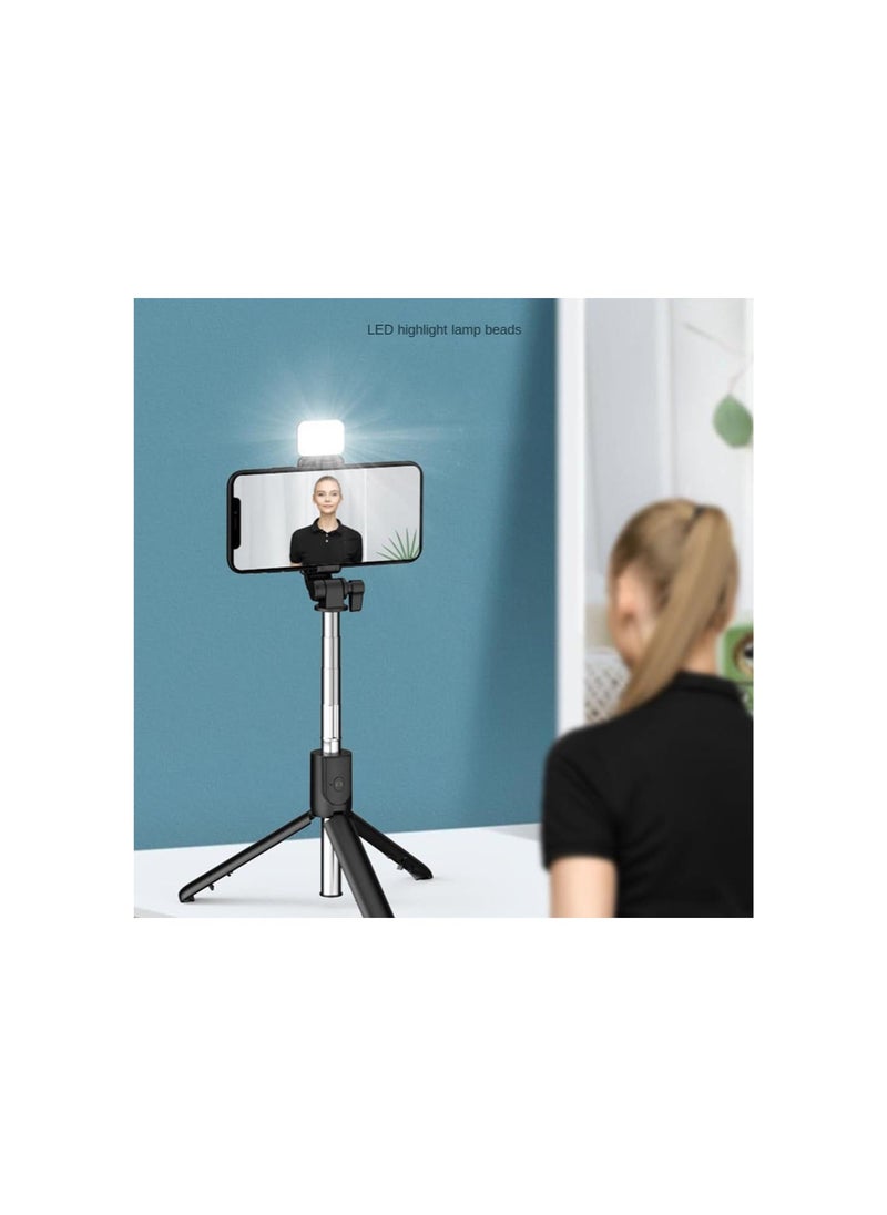 silvercnc - 6 in 1 Wireless Bluetooth Selfie Stick, Admissioni Selfie Stick, 360° Rotating Retractable Selfie Stick Tripod, Folding Integrated Tripod Phone Stand with Light (Blue) - Image 1