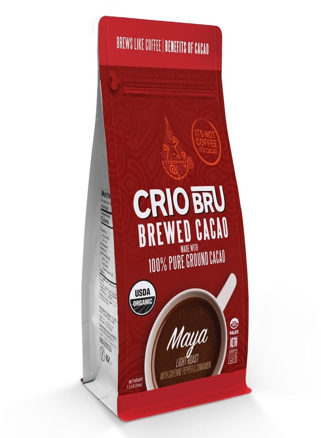 Crio Bru Maya Light Roast | Organic Healthy Brewed Cacao Drink | Great Substitute to Herbal Tea and Coffee | 99% Caffeine Free Keto Whole-30 Low Calorie Honest Energy | Brew and Enjoy Hot or Iced (10oz) - Image 1