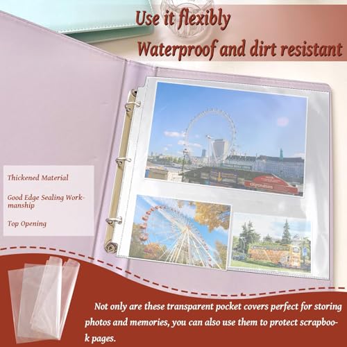 Vmiapxo 100 Pack Scrapbook Refill Pages 12x12 Inch, Clear Page Protectors Fit 3 Ring Scrapbooking Binder & 12 x 12 Photo Album, Heavyweight Plastic Protective Sleeves, Sheet Protectors - Image 5