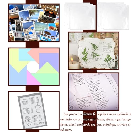 Vmiapxo 100 Pack Scrapbook Refill Pages 12x12 Inch, Clear Page Protectors Fit 3 Ring Scrapbooking Binder & 12 x 12 Photo Album, Heavyweight Plastic Protective Sleeves, Sheet Protectors - Image 4