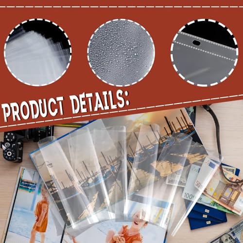 Vmiapxo 100 Pack Scrapbook Refill Pages 12x12 Inch, Clear Page Protectors Fit 3 Ring Scrapbooking Binder & 12 x 12 Photo Album, Heavyweight Plastic Protective Sleeves, Sheet Protectors - Image 3
