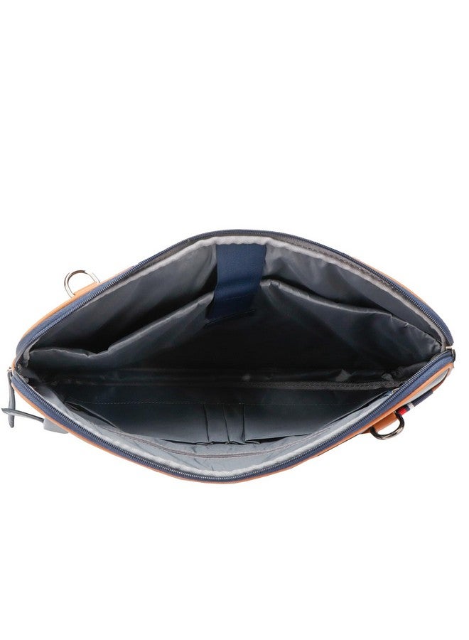 POLICE حقيبة لابتوب بوليس للرجال فوبي 14" للاستخدام الرسمي وغير الرسمي، حقيبة ميسنجر للابتوب - Navy/Tan - Image 5