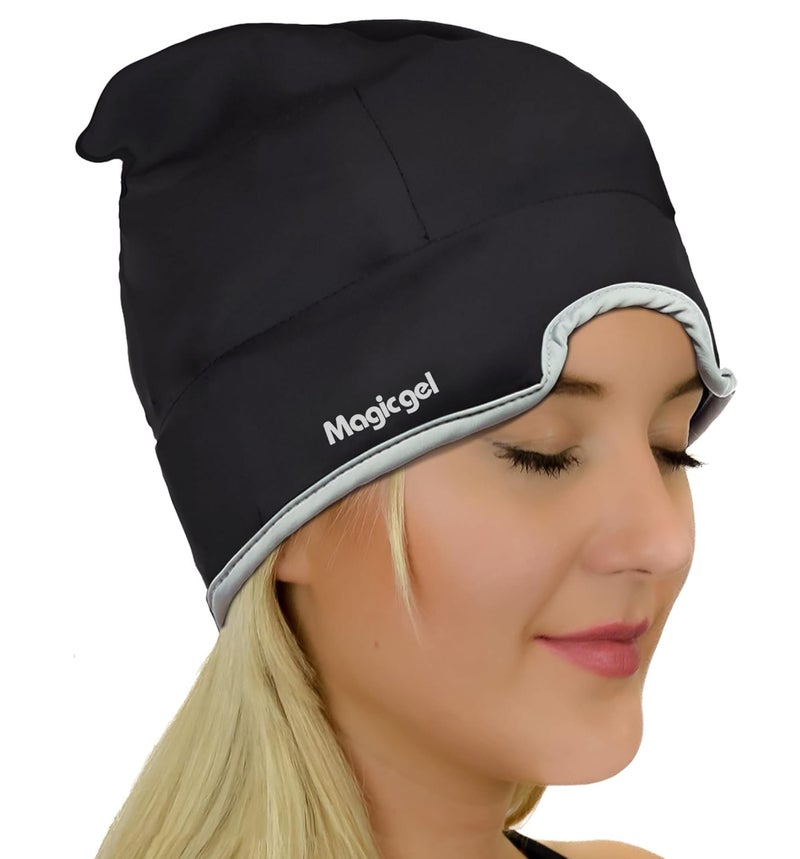 Magic Gel Magic Gel Migraine Ice Head Wrap Real Migraine Headache Relief The Original Headache Cap Cold Comfortable Dark Cool Endorsed by Physicians Loved by Thousands Black