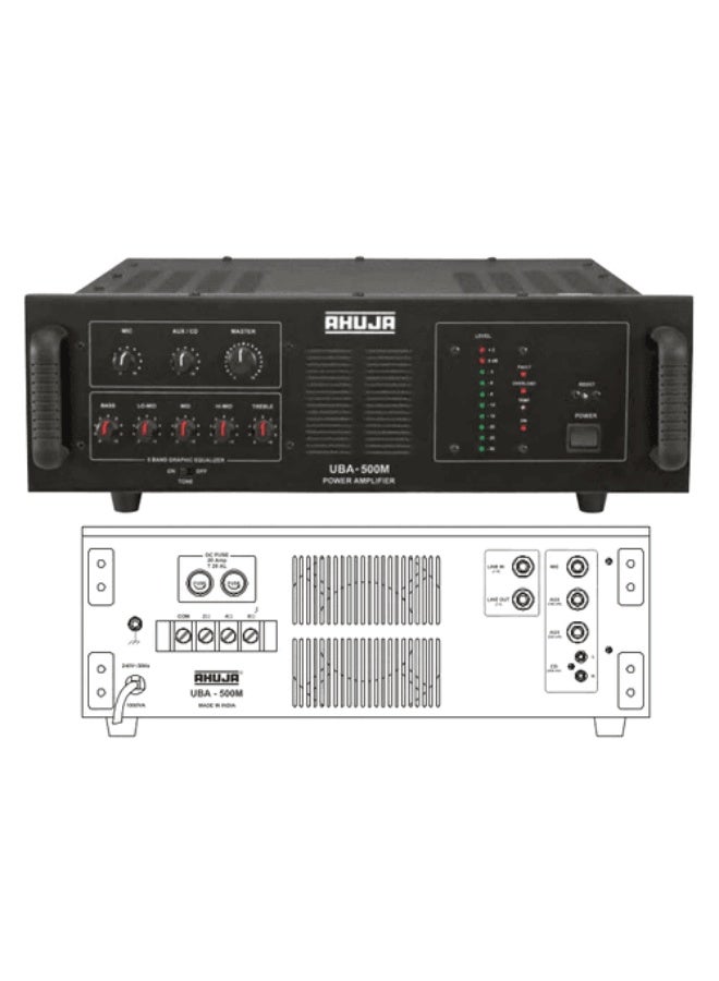 Ahuja PA Amplifier 500W RMS with 1 Microphone 2 Aux Input and Impedance Output  - Image 2
