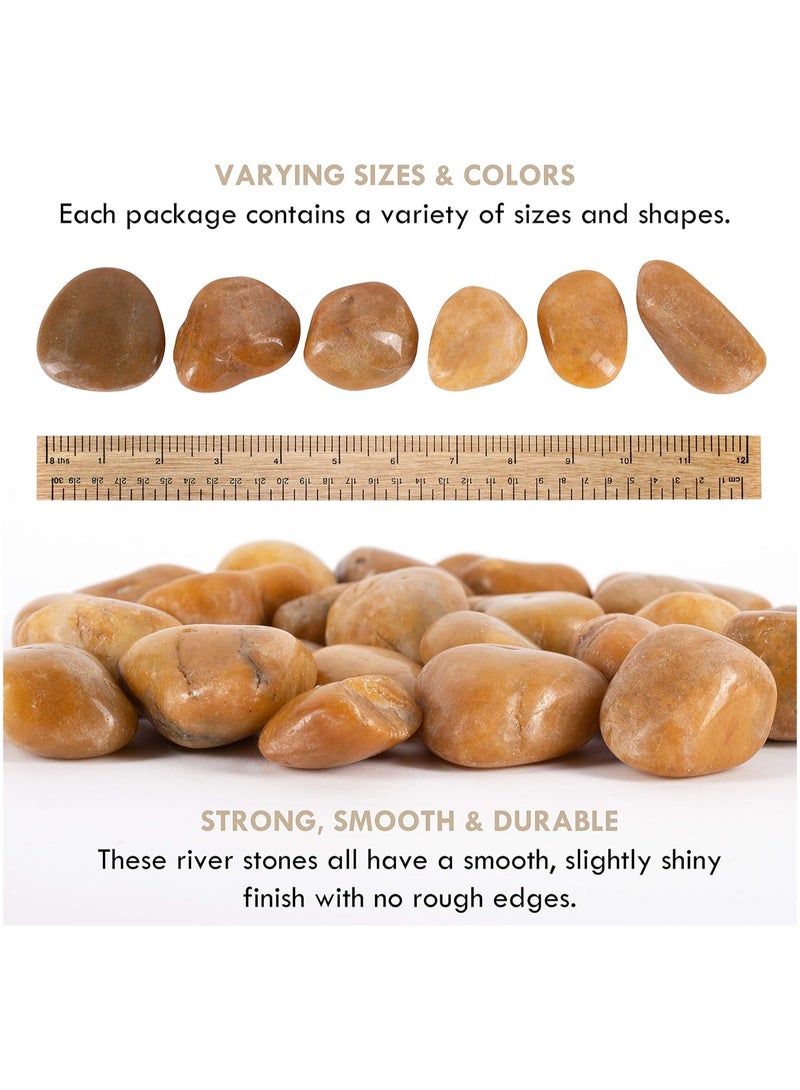 Home zone River Rocks Pebbles 5-8cm for Plants Natural Decorative Polished Stones for Planters Succulent Rocks 5LB (2.25KG) - Image 2