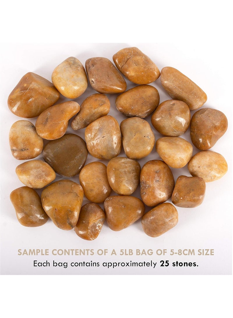 Home zone River Rocks Pebbles 5-8cm for Plants Natural Decorative Polished Stones for Planters Succulent Rocks 5LB (2.25KG) - Image 3