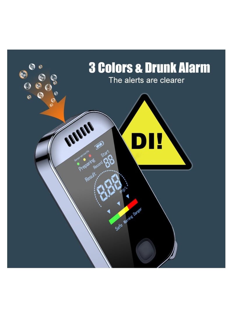 Portable Alcohol Tester Alcohol Breathalyzer, Digital Led Display Quick Response, with Drunkenness Alarm Prompt, Professional Accurate Detection Breath Analyzer Detector for Family, Personal, Driver - Image 4