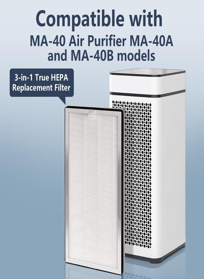 Midiex MA-40 Replacement Filter Compatible with Medify MA-40 Air Purifier, 3-in-1 High-Efficiency HEPA and Activated Carbon Pre-Filter for MA40 MA40W MA40B Air Filter Replace, 2 Pack - Image 2
