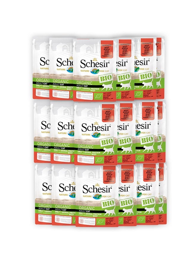 شيسر لحم بقري حيوي للقطط - 85 جرام (عبوة من 16 قطعة) - Image 1