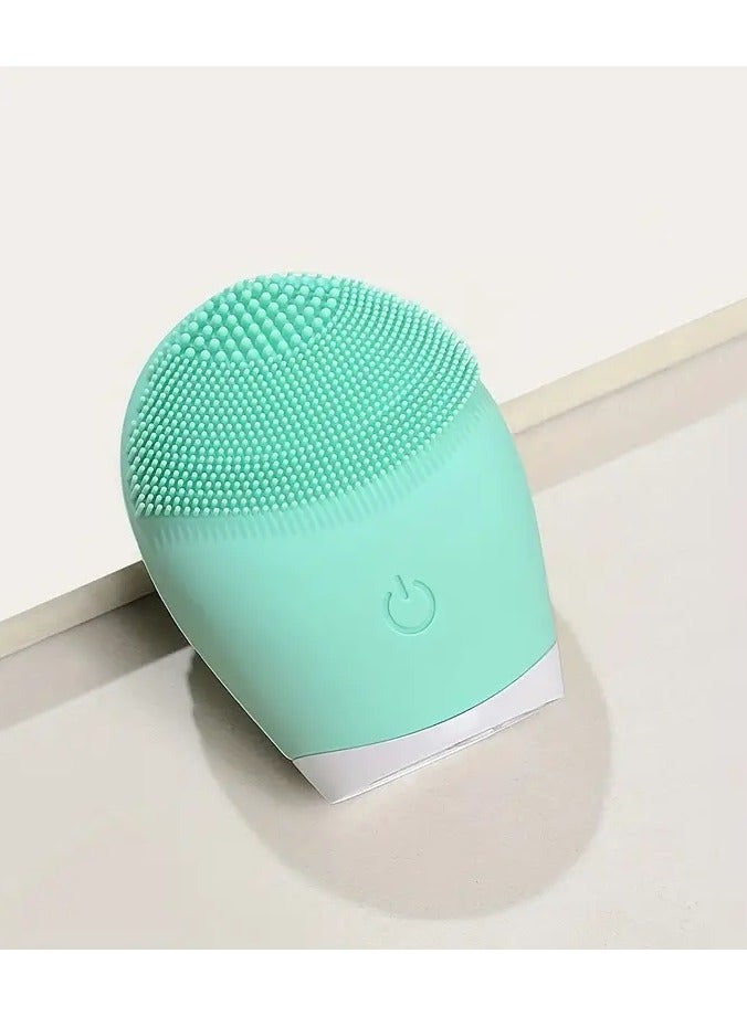 أوريتي فرشاة الوجه لفرشاة السيليكون مدلك الجلد منظف المسام العميقة تقشير لطيف والتدليك-الأخضر - Image 1