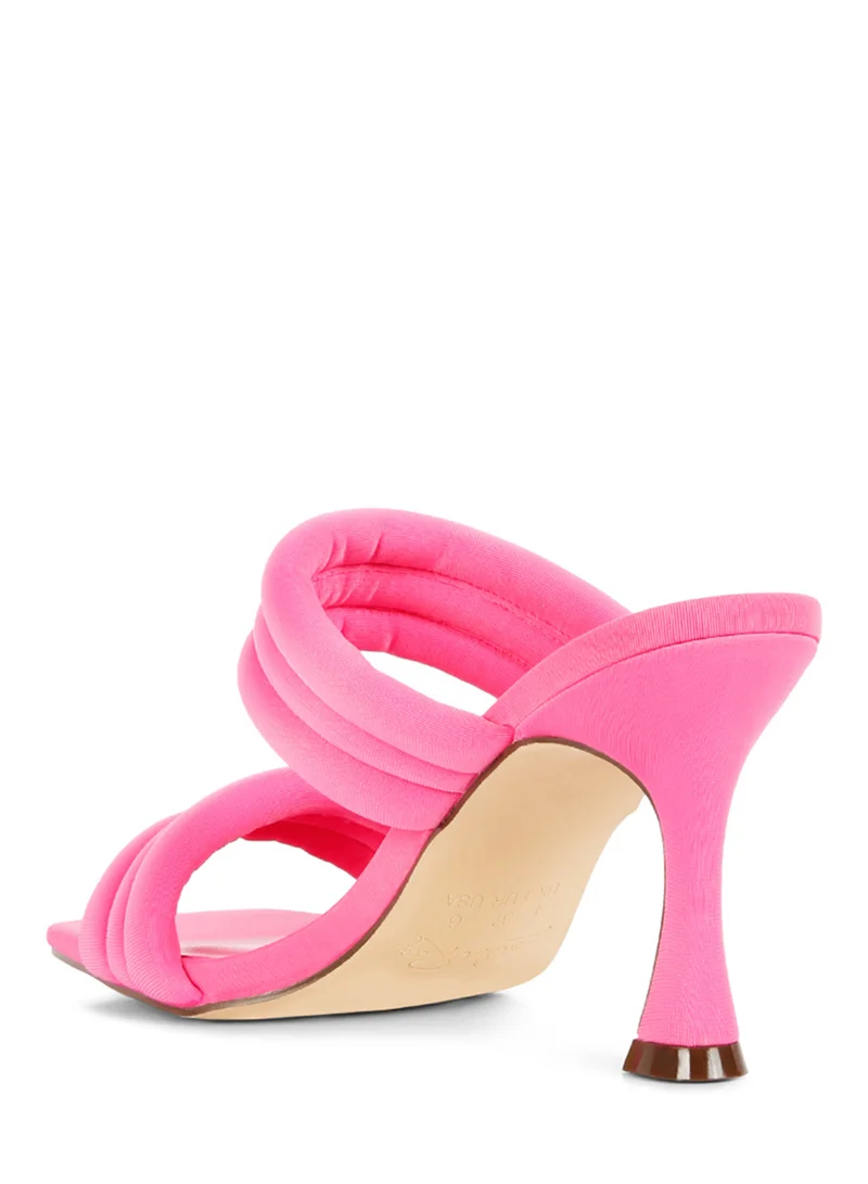London Rag Fuchsia Quilted Straps Spool Heeled Sandals
