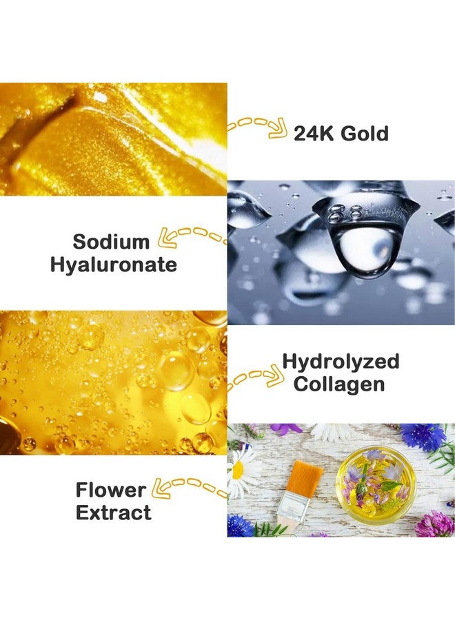 Calyrex 5PC 24K Gold Gel Facial Masks Collagen Crystal Sheet Patch For Anti Aging, Puffiness, Anti Wrinkle, Moisturizing, Deep Tissue Rejuvenation and Hydrates Skin - Image 5