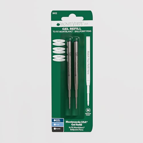 Monteverde USA Capless Gel Refills to Fit Montblanc Ballpoint Pens, Medium Point, Blue/Black Ink, 2-Pack – Smooth and Reliable Writing Solution - Image 5