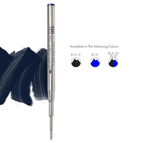 Monteverde USA Capless Gel Refills to Fit Montblanc Ballpoint Pens, Medium Point, Blue/Black Ink, 2-Pack – Smooth and Reliable Writing Solution - Image 2