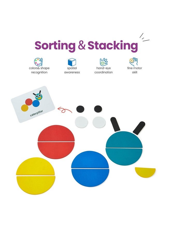 LiKee Open Ended Wooden Shape Puzzles (36 Blocks&60 Cards) for Toddlers 3+ Years Old, Montessori Development Toys Preschool Education Activity Travel Toy Board Games for Kids 4-8 Yrs - Image 2