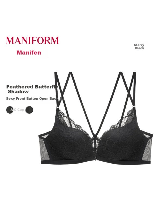 Manifen Front Closure Lace Bra New Euro Style Seamless Wireless Small Bust Push-up Bra