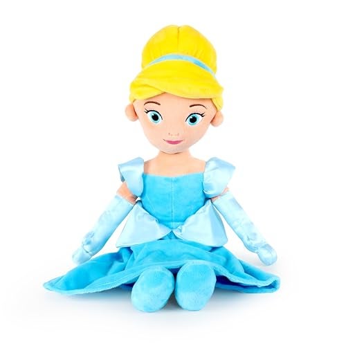 Jay Franco Kids Plush Pillow Buddy 20 Inches UltraSoft Stuffed Plushie Cozy Pillow Official Licensed Product Blue Princess Cinderella - Image 5