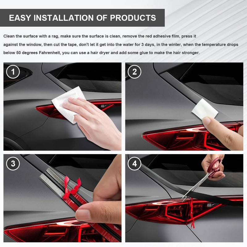 Tecledsn 2 Pieces Windshield Rubber Seal Windshield Trim Stripping, Car Weather Stripping, Waterproof Rubber Edge Trim, 22 Ft T Shape Sealing Strip Universal for Car Front Rear Windshield - Image 5