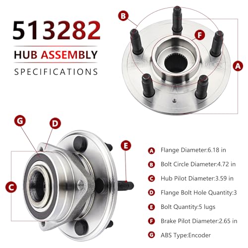 JLEO Front or Rear Pair (2) Wheel Hub Bearing Assembly 513282 Fits for Chevy Camaro2010-2015,for Chevry Impala 2018-2019,for Cadillac CTS 2008-2014,for Cadillac CTS,XTS 2018-2019 - Image 4