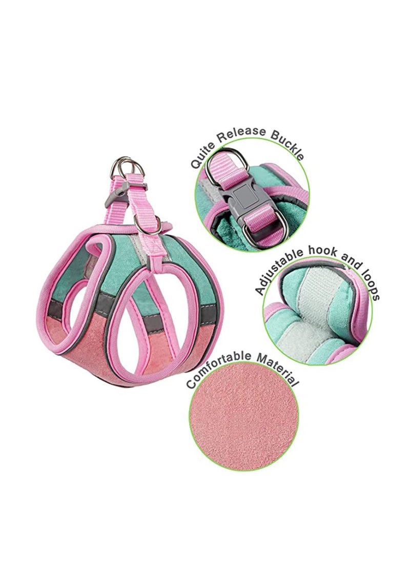 Cat Harness, Leash and Collar Set, Escape Proof Kitten Vest Harness for Walking, Wrap-Around Pet with Reflective Strap Bell Small Large Kitten, Fit Puppy, Rabbit