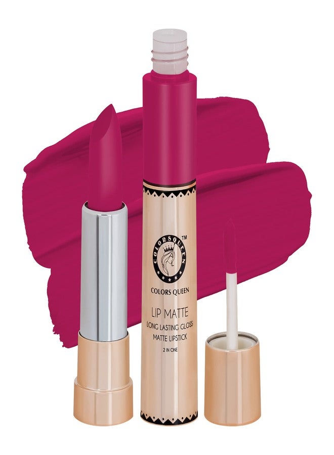 Colors Queen 2 in 1 Matte Lipstick | Lip Matte | Long Lasting Gloss, Waterproof, Non Transferable | (28 - Coral Pink, 8g) - Image 1