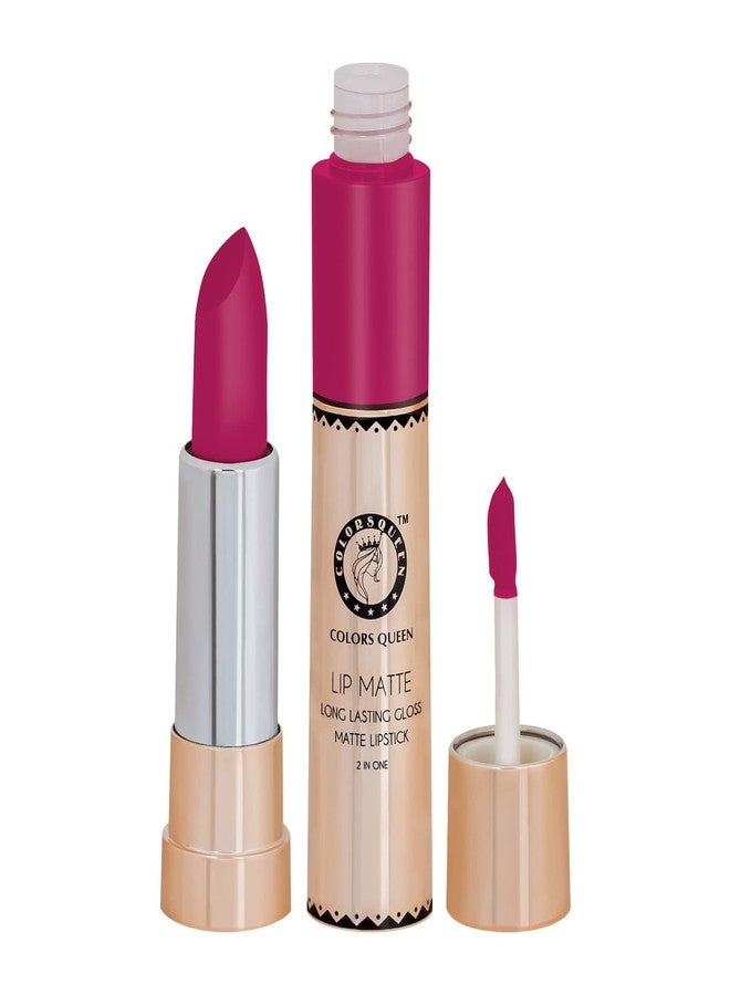 Colors Queen 2 in 1 Matte Lipstick | Lip Matte | Long Lasting Gloss, Waterproof, Non Transferable | (28 - Coral Pink, 8g) - Image 3