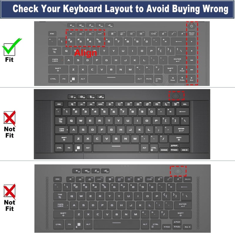 Casoshield Ultra Thin TPU Keyboard Cover for 2024 2023 ASUS ROG Strix G16 G614JVR/JIR/JVR/JIR G634JY G634JZ, Rog Strix Scar 16 G634JZR G634JYR 16 inch, Clear - Image 2