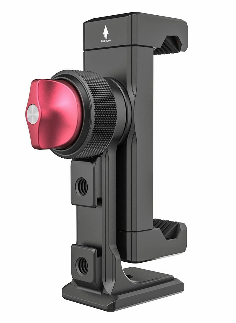 SYOSI - Metal Phone Tripod Mount,3 Cold Shoes & Arca Port, 360° Smartphone Tripod Adapter for iPhone,for Samsung Cell Phone Stand Holder for Desktop Tripod Video Vlogging Rig Attachment - Image 1
