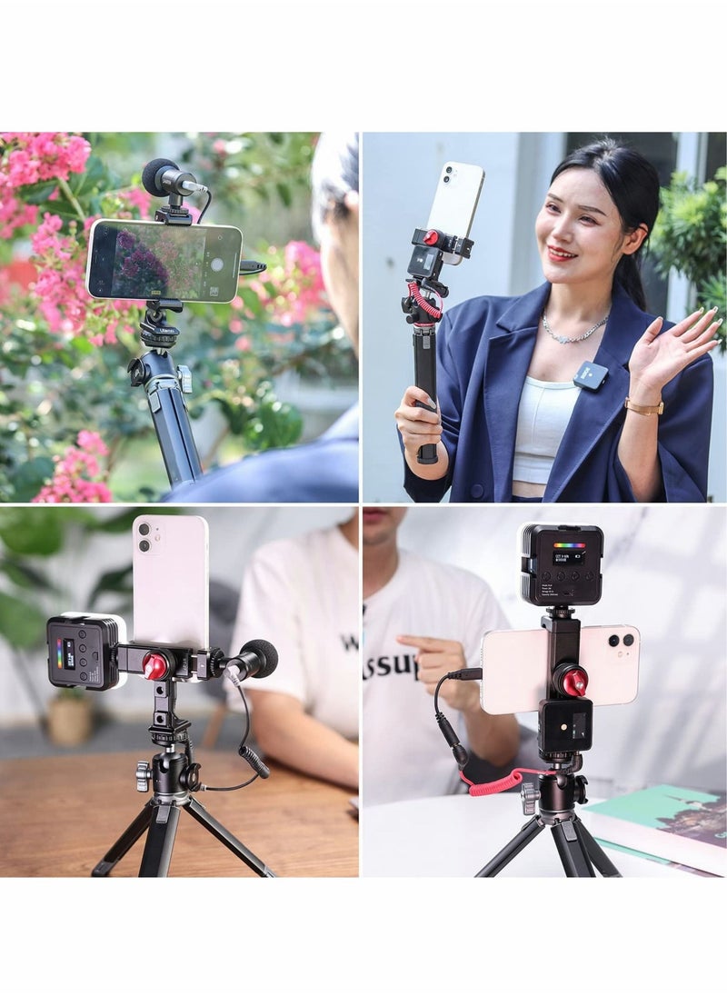 SYOSI - Metal Phone Tripod Mount,3 Cold Shoes & Arca Port, 360° Smartphone Tripod Adapter for iPhone,for Samsung Cell Phone Stand Holder for Desktop Tripod Video Vlogging Rig Attachment - Image 1