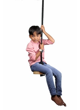 MIHAD Mihad Wood Disc Rope Swing for Home Gardern Tree Hanging Swing for Kids Outdoors High Strength Load Bearing Wooden disc Swing Swing Seat with Adjustable  - Image 1