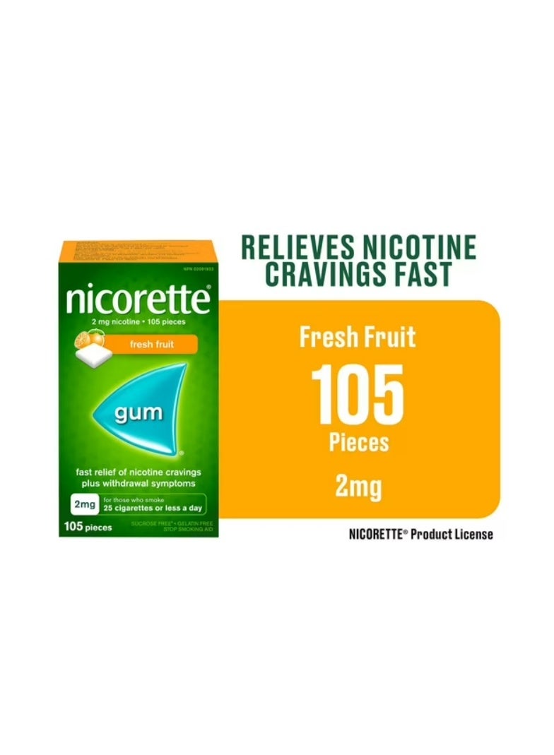 Nicorette Fresh Fruit 2mg Gum 105 Pieces - Image 2