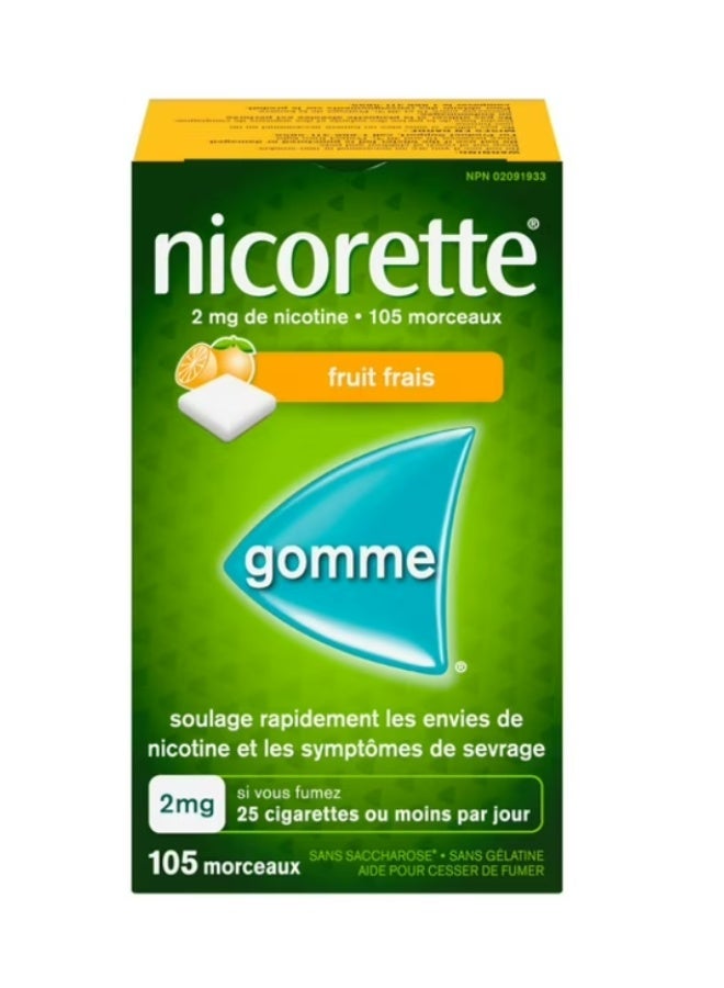 Nicorette Fresh Fruit 2mg Gum 105 Pieces - Image 1