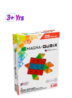 MAGNA-TILES Magna-qubix® 29-piece Set, Multi Colour, Original 3d Magnetic Building Tiles, For Kids Ages 3+  - Image 1