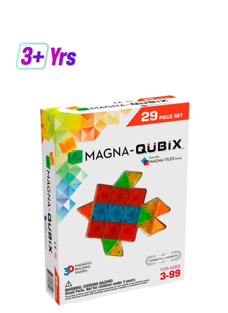 MAGNA-TILES - Magna-qubix® 29-piece Set, Multi Colour, Original 3d Magnetic Building Tiles, For Kids Ages 3+ - Image 1