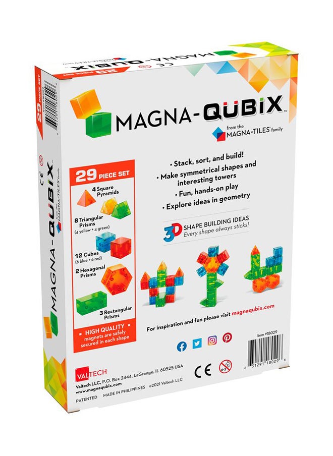 MAGNA-TILES - Magna-qubix® 29-piece Set, Multi Colour, Original 3d Magnetic Building Tiles, For Kids Ages 3+ - Image 1
