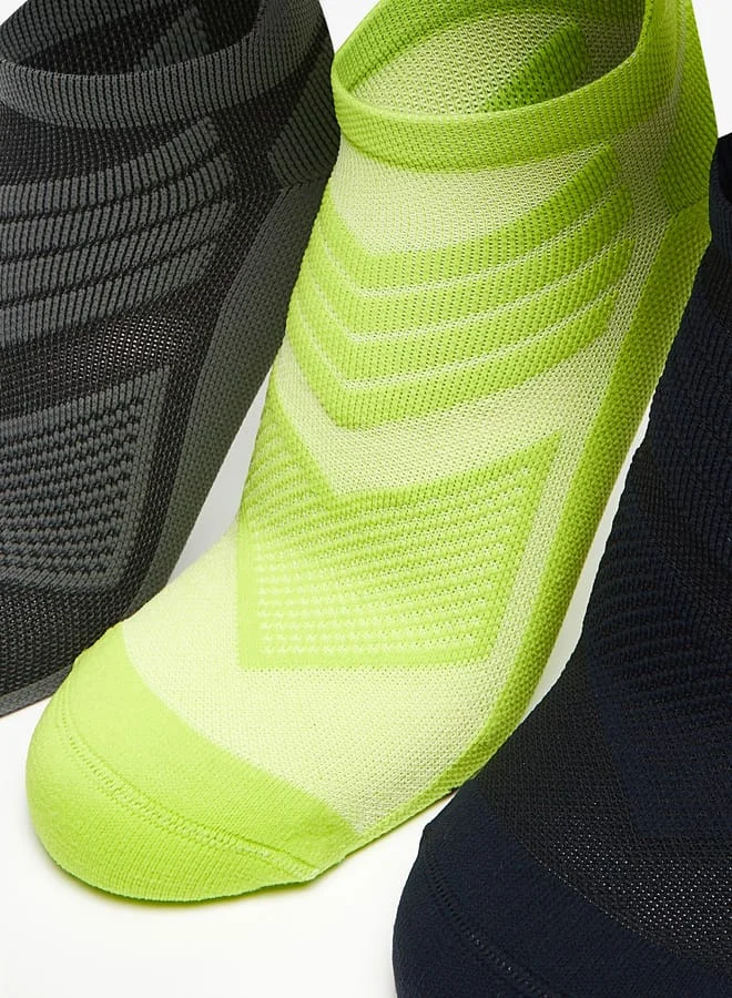 shoexpress Men's Textured Ankle Length Sports Socks - Set of 3