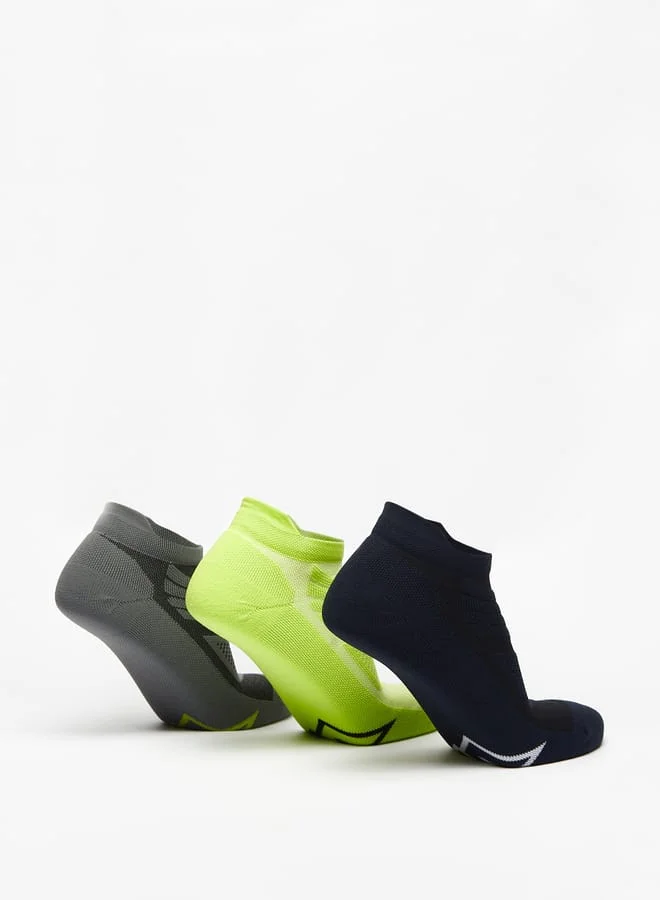 shoexpress Men's Textured Ankle Length Sports Socks - Set of 3