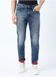 LAWMAN Pg3 Mid Rise Slim Fit Jeans with Belt Loops by Styli  - Image 1