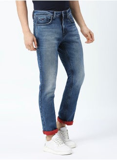 LAWMAN Pg3 Mid Rise Slim Fit Jeans with Belt Loops by Styli  - Image 3