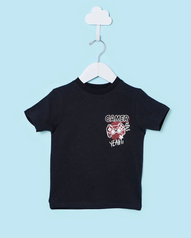 ردتاغ Infant Boys Black Printed T-Shirt