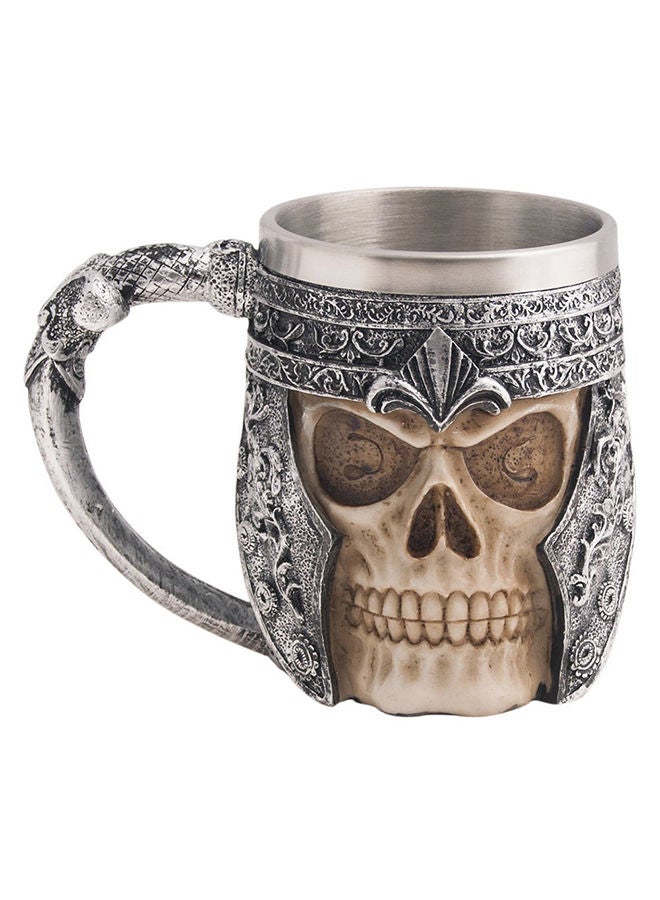 NIBEMINENT Stainless Steel Creative 3D Skull Mug Brown/Silver - Image 1