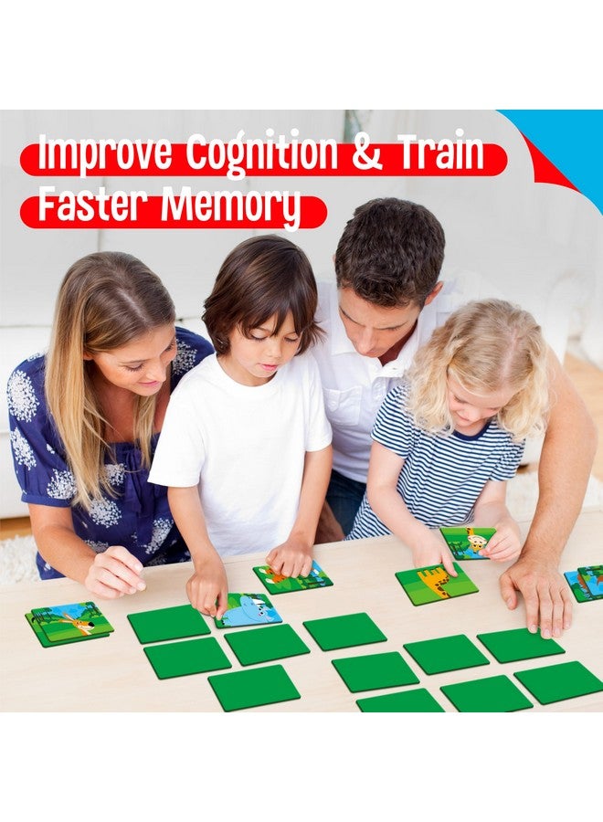 SpriteGru Jungle Animal Memory Game, 28 Chunky Cards Wild Animal Head Tail Matching Game 1-5 Players Memory Matching Game for Age - Image 5