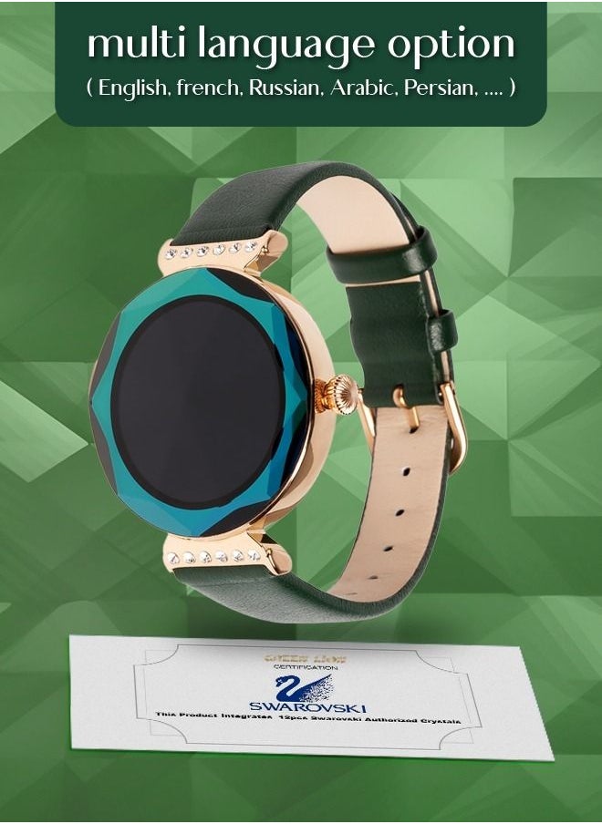 GREEN LION - Swarovski Smart Watch- Green - Image 1