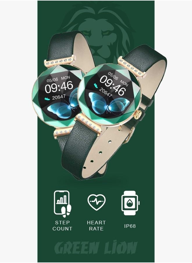 GREEN LION - Swarovski Smart Watch- Green - Image 1