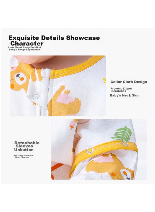 Babyface Tongyan Baby Split-leg Sleeping Bag, Spring And Autumn, 4 Front 2 Back, Pure Cotton Gauze Pajamas, Infant Anti-kick Blanket, Size 100 - Image 2